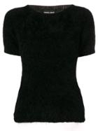 Giorgio Armani Fuzzy-knit Sweater - Black