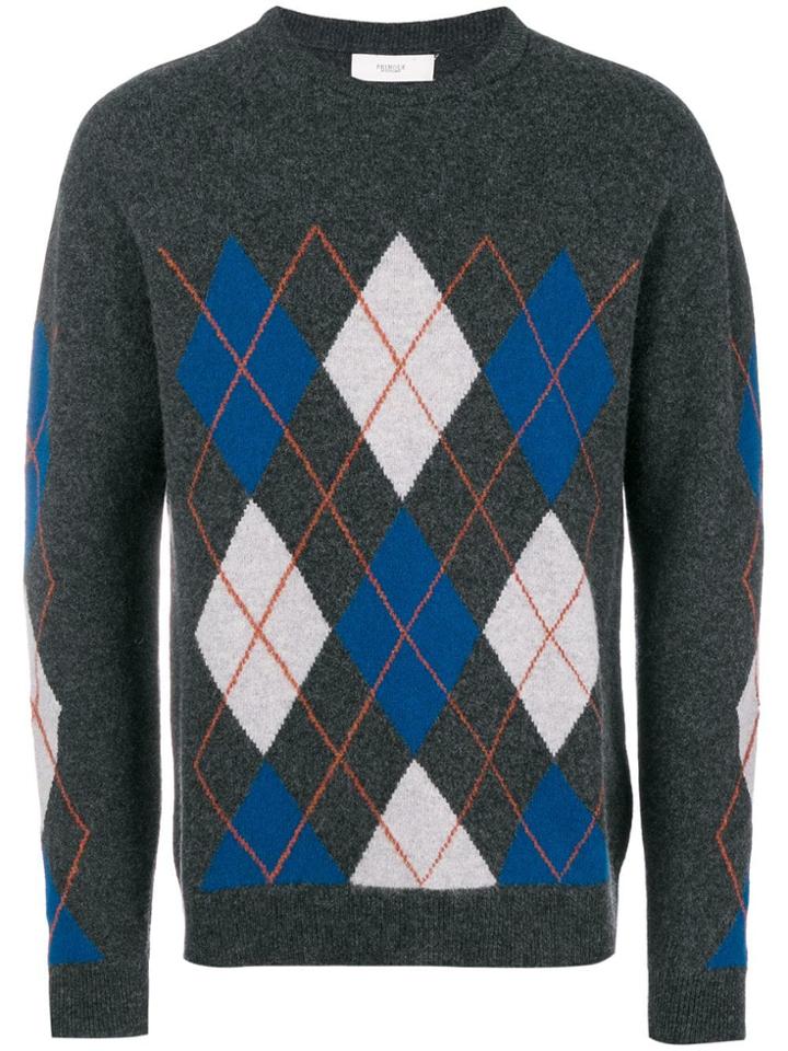 Pringle Of Scotland Argyle Round Neck Jumper - Grey