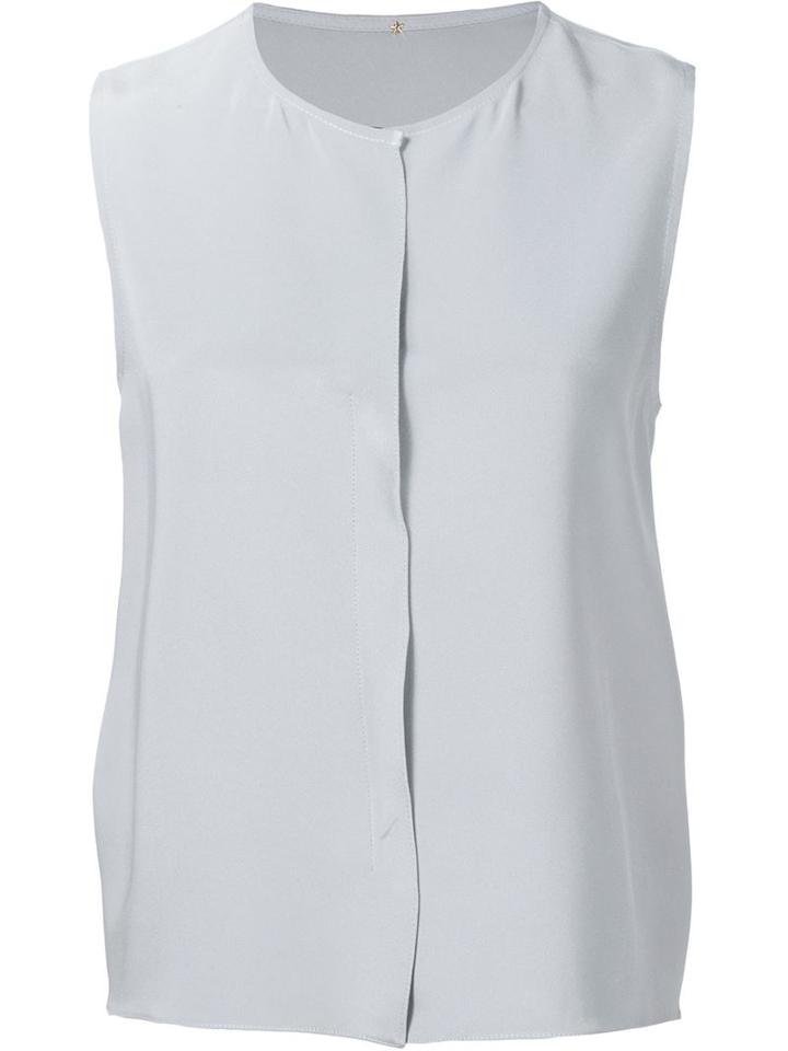 Peter Cohen Sleeveless Blouse, Women's, Size: L, Grey, Silk