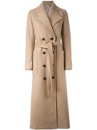 No21 Double Breasted Coat, Women's, Size: 42, Nude/neutrals, Polyamide/acetate/viscose/wool
