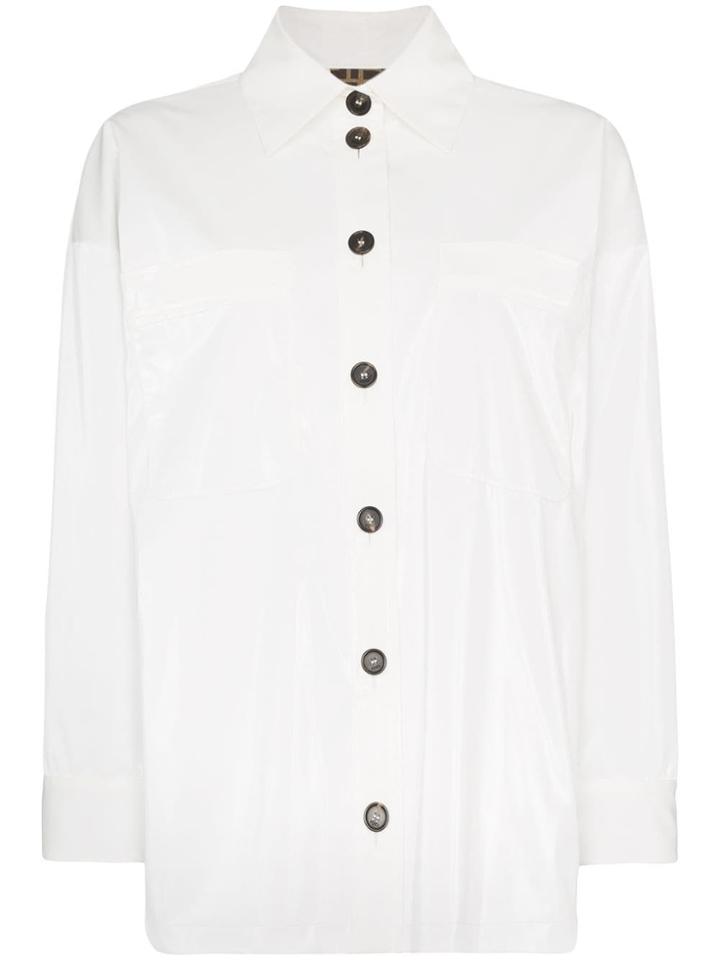 Fendi Oversized Pvc-coated Shirt - White
