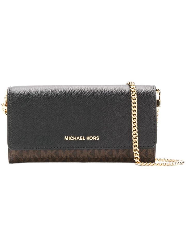 Michael Michael Kors Foldover Monogram Wallet - Brown