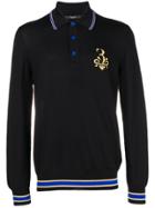 Billionaire Embroidered Knitted Polo Shirt - Black