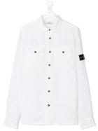 Stone Island Junior Teen Patch Embellished Shirt - White