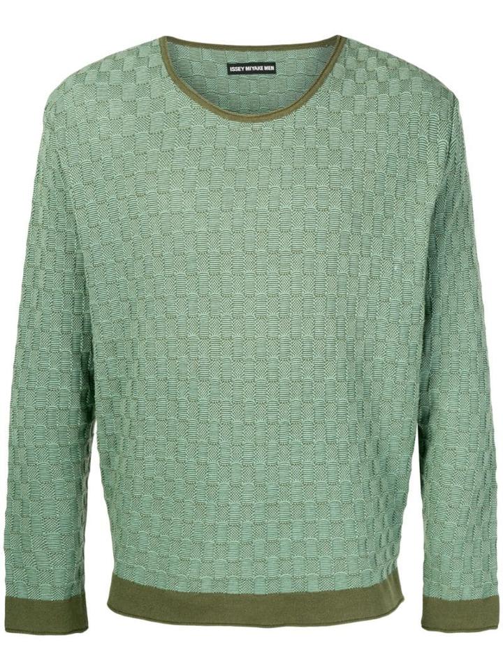 Issey Miyake Pre-owned Weave Pattern Jumper - Green