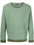 Issey Miyake Pre-owned Weave Pattern Jumper - Green