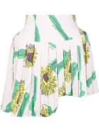 Julien David Sunflower Print Structured Skirt