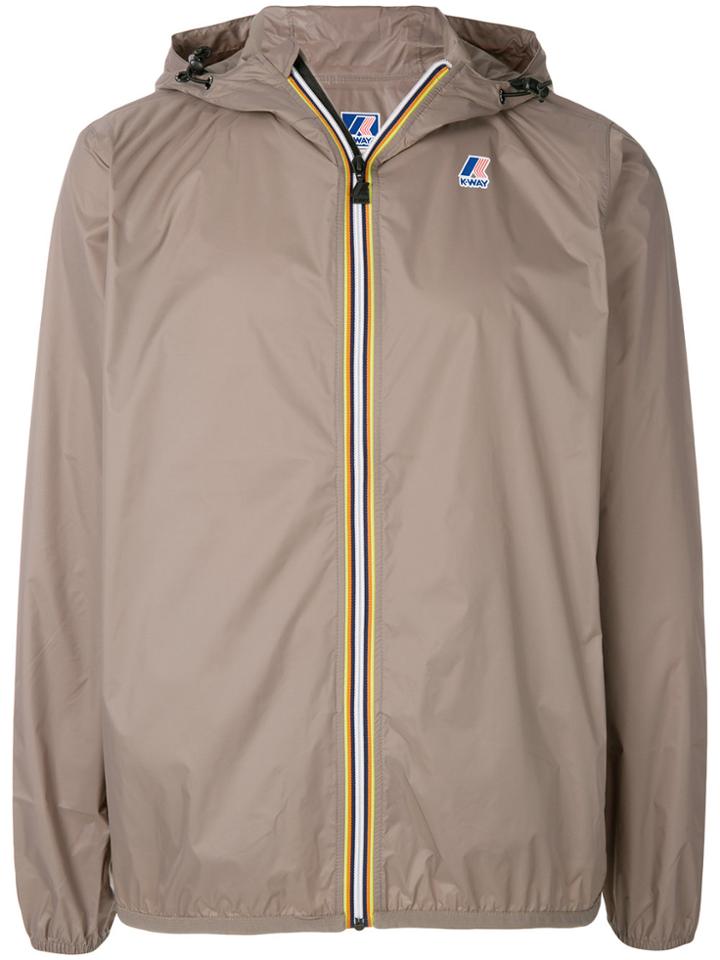 K-way Contrast Zip Jacket - Brown