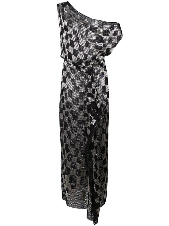 Oscar De La Renta Checked Wrap Dress - Black