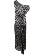 Oscar De La Renta Checked Wrap Dress - Black