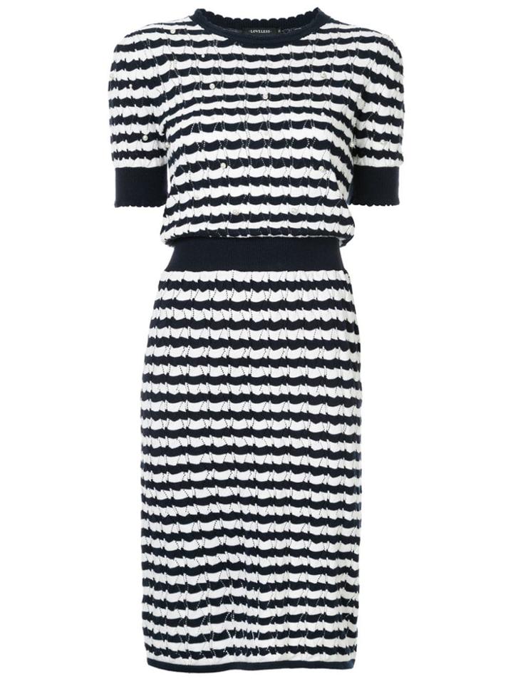 Loveless Pearl Knit Dress - White