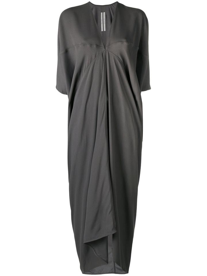 Rick Owens - Draped Batwing Dress - Women - Viscose/acetate - 40, Grey, Viscose/acetate