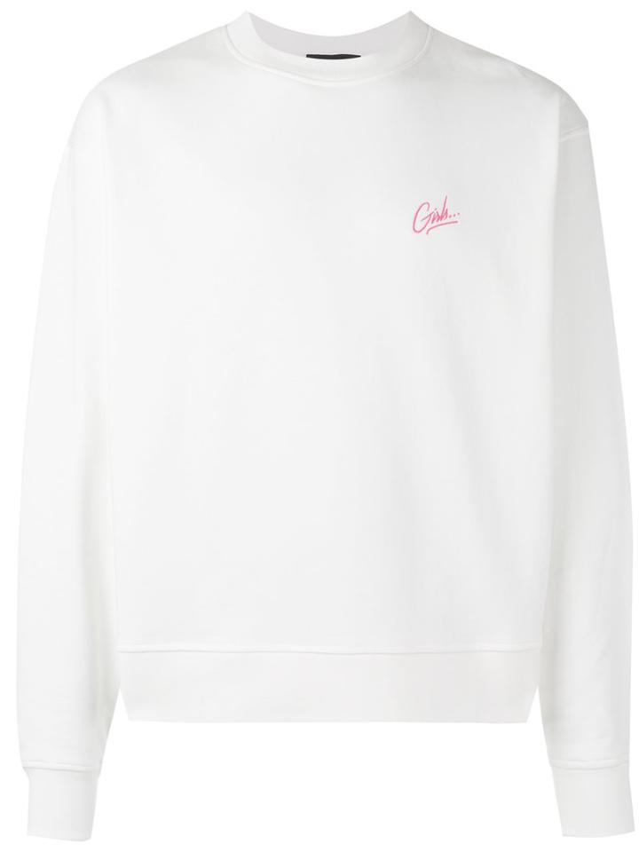 Alexander Wang Embroidered Sweatshirt, Men's, Size: 46, White, Cotton