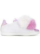 Joshua Sanders Rabbit Fur Pom Pom Sneakers - White