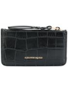 Alexander Mcqueen Croc Effect Coin Purse - Black