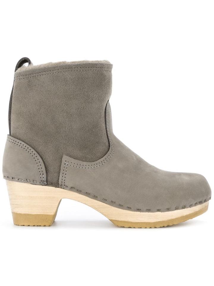 No.6 5 Pull On Shearling Clog Boot - Grey