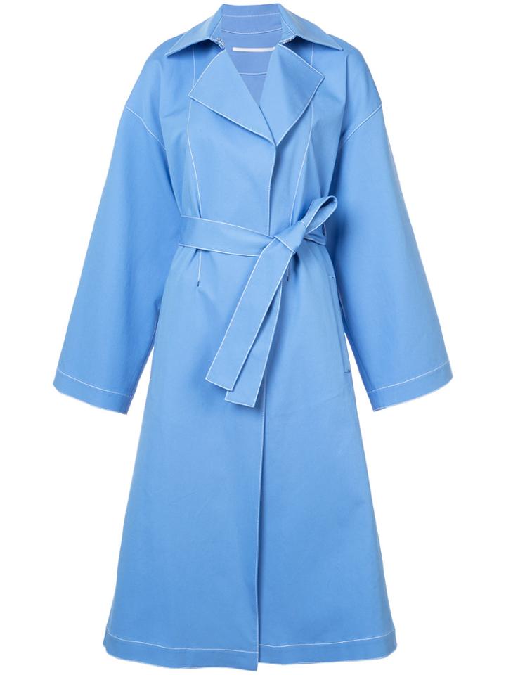 Rosetta Getty Wide Lapel Trench Coat - Blue