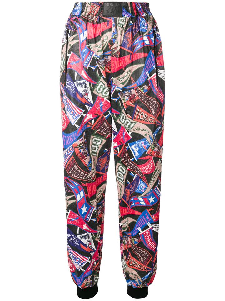 Fiorucci Flag Printed Track Pants - Blue