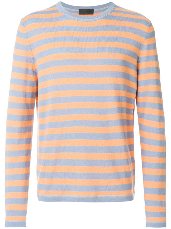 Iris Von Arnim Striped Long Sleeve Jumper - Blue
