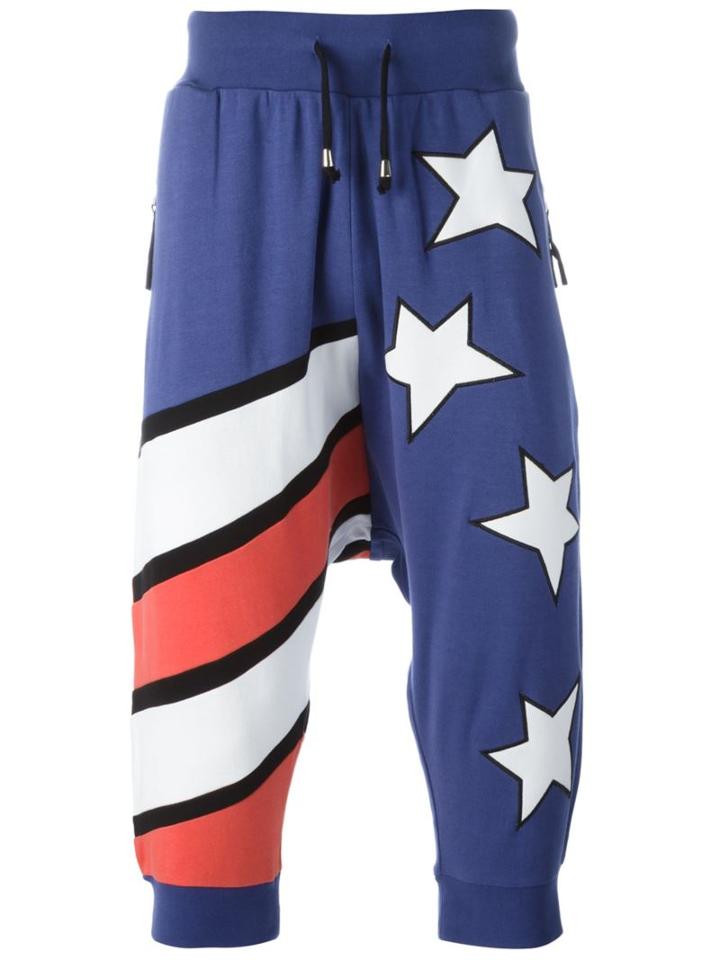 Unconditional 'americana' Cropped Track Pants, Men's, Size: Small, Blue, Cotton