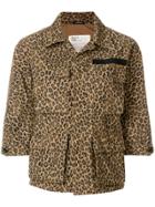 R13 Leopard Print Shirt Jacket - Brown