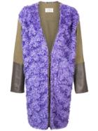 Maison Margiela Front Wool Coat - Pink & Purple