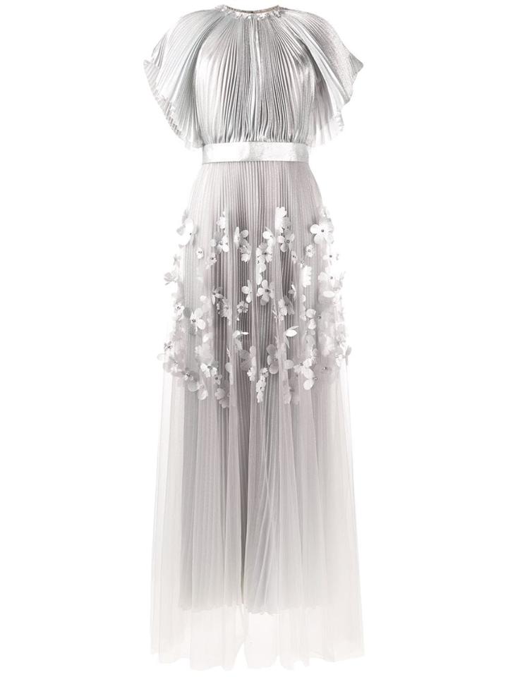 Viktor & Rolf Soir Pleated A-line Gown - Silver