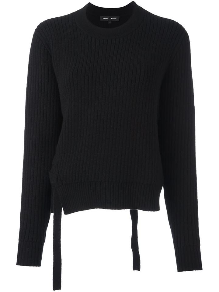 Proenza Schouler Lace-up Detail Jumper, Women's, Size: Large, Black, Spandex/elastane/cashmere/wool