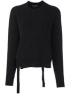 Proenza Schouler Lace-up Detail Jumper, Women's, Size: Large, Black, Spandex/elastane/cashmere/wool