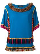 Rossella Jardini - Frayed T-shirt - Women - Polyamide - 44, Blue, Polyamide