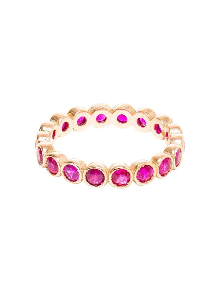 Jagga 18kt Gold 'dots' Rubies Midi Ring - Red