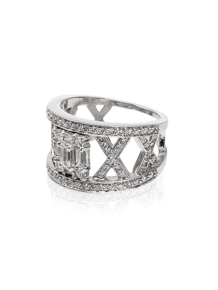 Mindi Mond Silver Metallic Clarity Lattice Diamond Ring