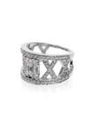 Mindi Mond Silver Metallic Clarity Lattice Diamond Ring