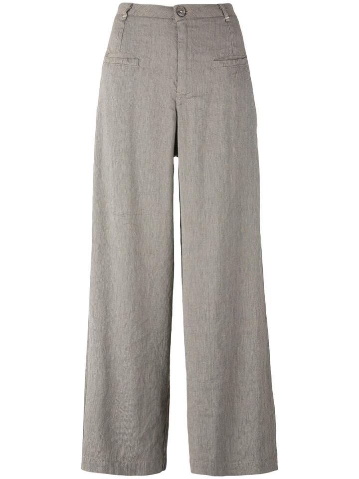 Transit - Wide Leg Cropped Trousers - Women - Linen/flax/spandex/elastane/viscose - 36, Brown, Linen/flax/spandex/elastane/viscose