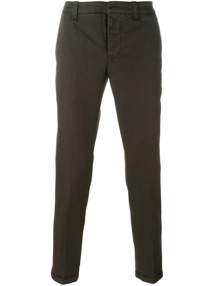Dondup Straight Trousers, Men's, Size: 38, Brown, Cotton/polyester