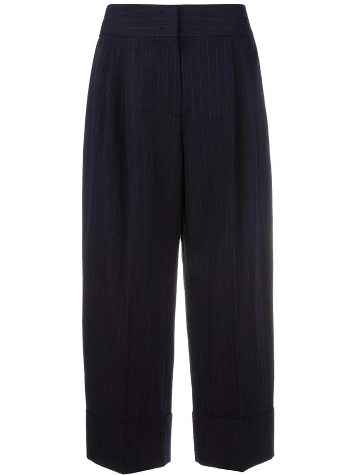 Antonio Marras Pinstripe Cropped Trousers, Women's, Size: 44, Blue, Cotton/virgin Wool