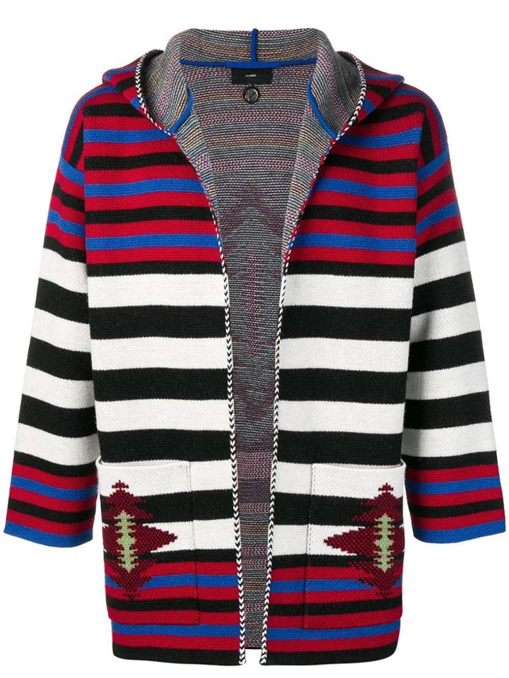 Alanui Navajo Stripes Hooded Cardigan - Red