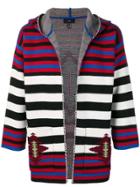 Alanui Navajo Stripes Hooded Cardigan - Red