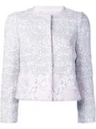 Giambattista Valli - Rose Embroidered Jacket - Women - Cotton/polyamide/polyester - 38, White, Cotton/polyamide/polyester