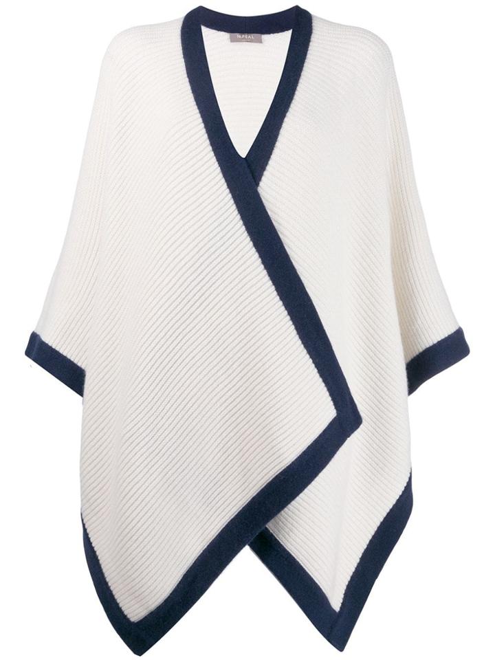 N.peal Contrast Edge Cape Cardigan - Neutrals