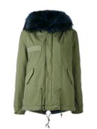 Mr & Mrs Italy - Army Mini Parka - Women - Cotton/lamb Skin/polyamide/coyote Fur - Xs, Green, Cotton/lamb Skin/polyamide/coyote Fur