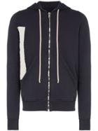 Rick Owens Drkshdw Contrast Side Panel Cotton Hoodie - Blue