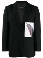 Yuiki Shimoji Photographic Print Blazer - Black