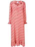 Horror Vacui Scalloped Neck Dress - Orange