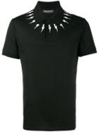 Neil Barrett Lightning Bolt Polo Shirt, Men's, Size: Large, Black, Cotton