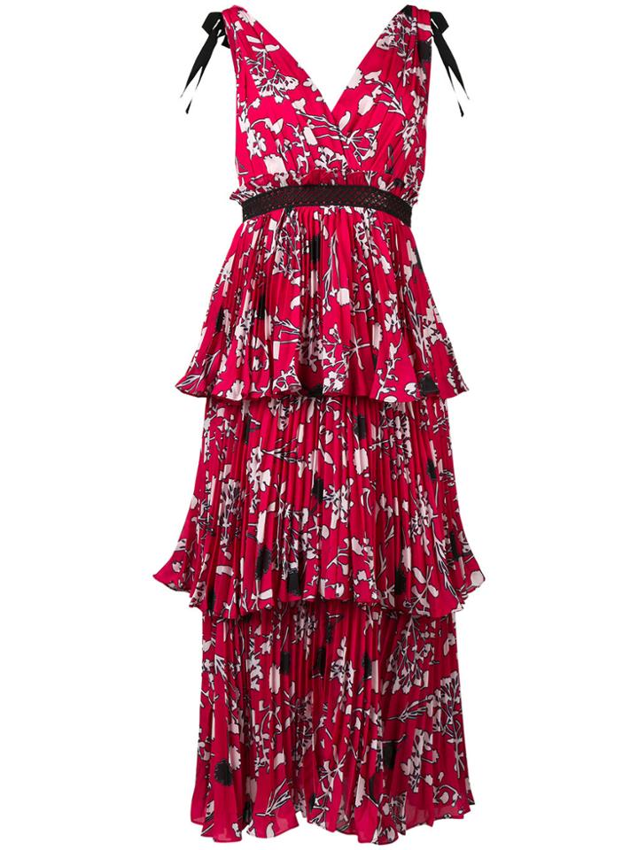 Self-portrait Tiered Floral Print Dress