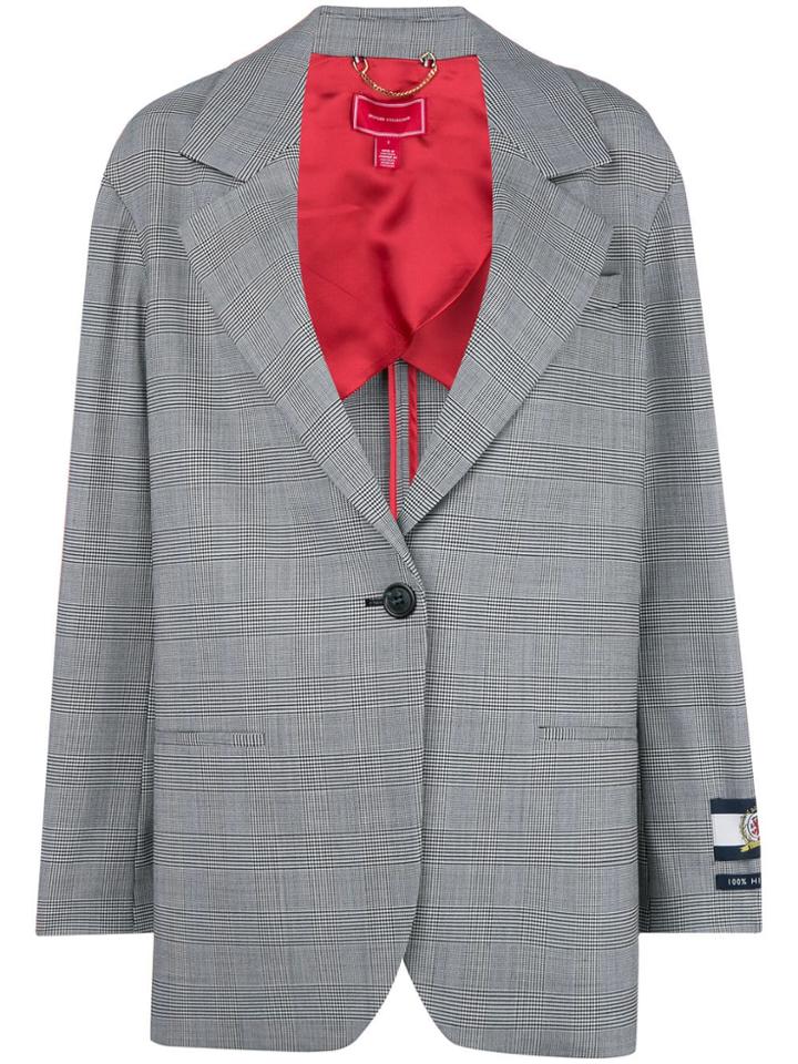 Hilfiger Collection Oversized Logo Patch Blazer - Black
