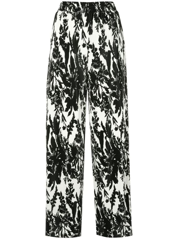 Goen.j Cropped Print Pants - Black