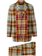 Comme Des Garçons Pre-owned Plaid Two-piece Distressed Suit - Yellow