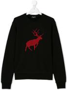 Dsquared2 Kids Teen Embroidered Reindeer Sweatshirt - Black